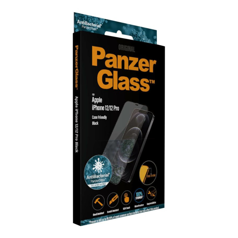 PanzerGlass | Apple | For iPhone 12/12 Pro | Stikls | Melns | 100% skārienjūtīgs; Pārklājums ir netoksisks | Case Friendly