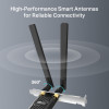 TP-LINK AX900 Wi-Fi 6 Bluetooth PCIe adapteris | Archer TX10E | 802.11ax | MU-MIMO Jā | bez PoE | Antenas tips Divas augstas pastiprināšanas divjoslu antenas