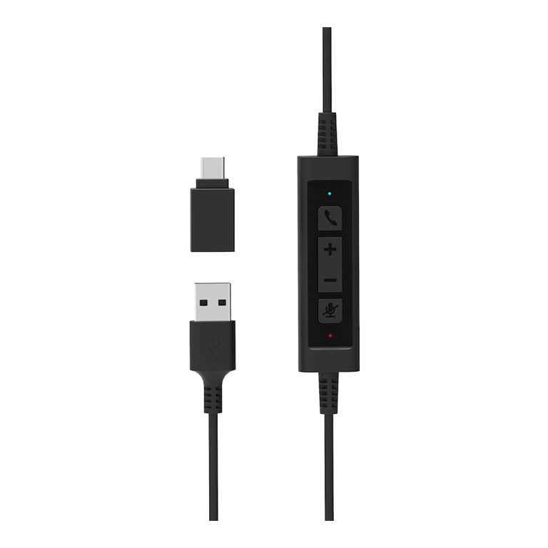 PORT CONNECT | Stereo USB austiņas PRO ON'R 300 | Vadu | Pār auss | Melna | Trokšņa slāpēšana