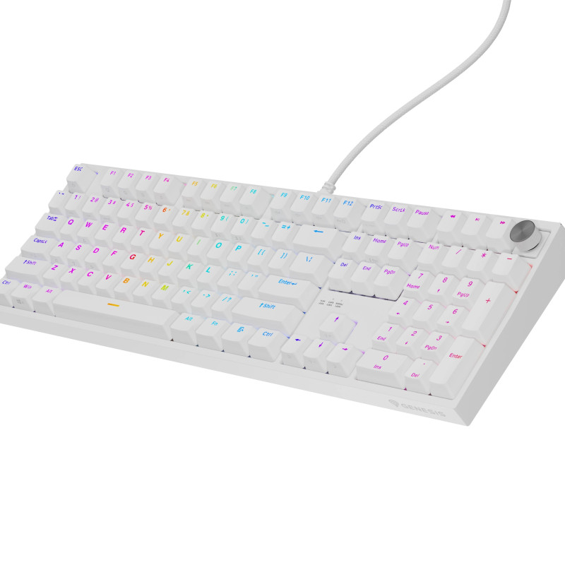 Genesis Thor 404 | Mechanical Gaming Keyboard | Wired | US | Outemu Peach Silent | White