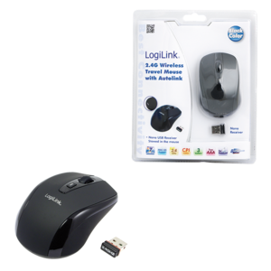 Logilink | Maus optisch Funk 2.4 GHz | bezvadu | 2.4GH bezvadu mini pele ar autolink | Black