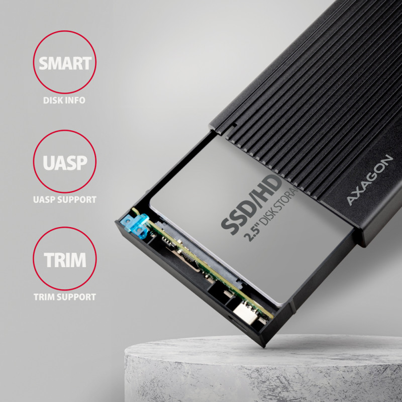 AXAGON USB-C 10Gbps RIBBED korpuss | EE25-GTR