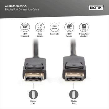 Digitus savienojuma kabelis | DisplayPort uz DisplayPort | 3 m