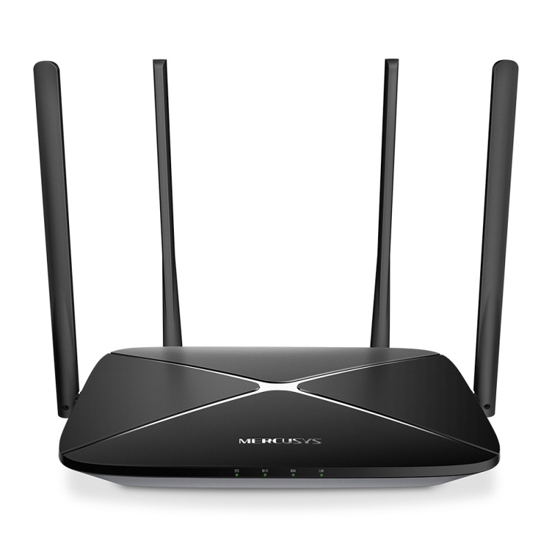Mercusys | AC1300 bezvadu divjoslu gigabitu maršrutētājs | AC12G | 802.11ac | 400+867 Mbit/s | 10/100/1000 Mbit/s | Ethernet LAN (RJ-45) porti 3 | Mesh atbalsts Nē | MU-MIMO Jā | Bez mob. platjoslas | Antenas tips 4xfiksētas | Nē