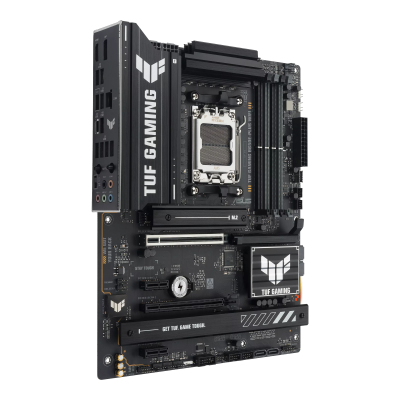 Asus TUF GAMING B650E-PLUS WIFI | Procesoru familija AMD | Procesora ligzda AM5 | DDR5 | Atbalstītie cieto disku interfeisi SATA, M.2 | SATA savienotāju skaits 4