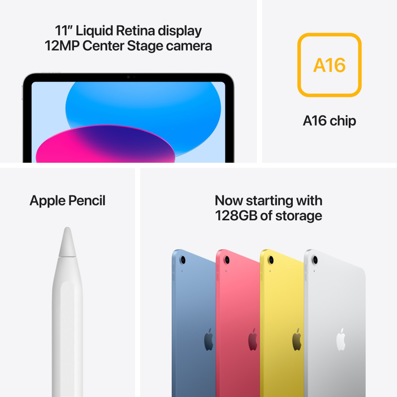Apple iPad | 11 " | Silver | Liquid Retina | 2360 x 1640 pixels | 256 GB | Wi-Fi | Bluetooth | 5.3 | iOS