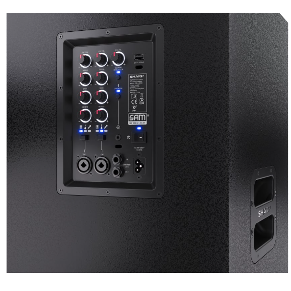 Sharp | Portatīvais skaļrunis | SUMOBOX Pro CP-LS200 High Performance | 200 W | Ūdensizturīgs | Bluetooth | Bezvadu savienojums | Pārnēsājams | Melns
