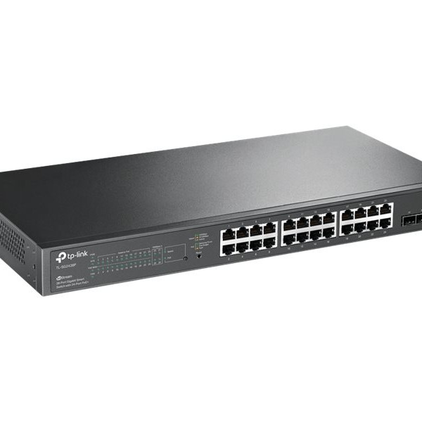 TP-LINK | JetStream 28 portu Gigabit Smart Switch | TL-SG2428P | Web pārvaldāms | iebūvējams stendā | SFP porti 4 | PoE+ porti 24 | Barošanas avots vienreizējais
