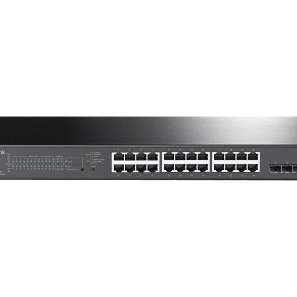 TP-LINK | JetStream 28 portu Gigabit Smart Switch | TL-SG2428P | Web pārvaldāms | iebūvējams stendā | SFP porti 4 | PoE+ porti 24 | Barošanas avots vienreizējais