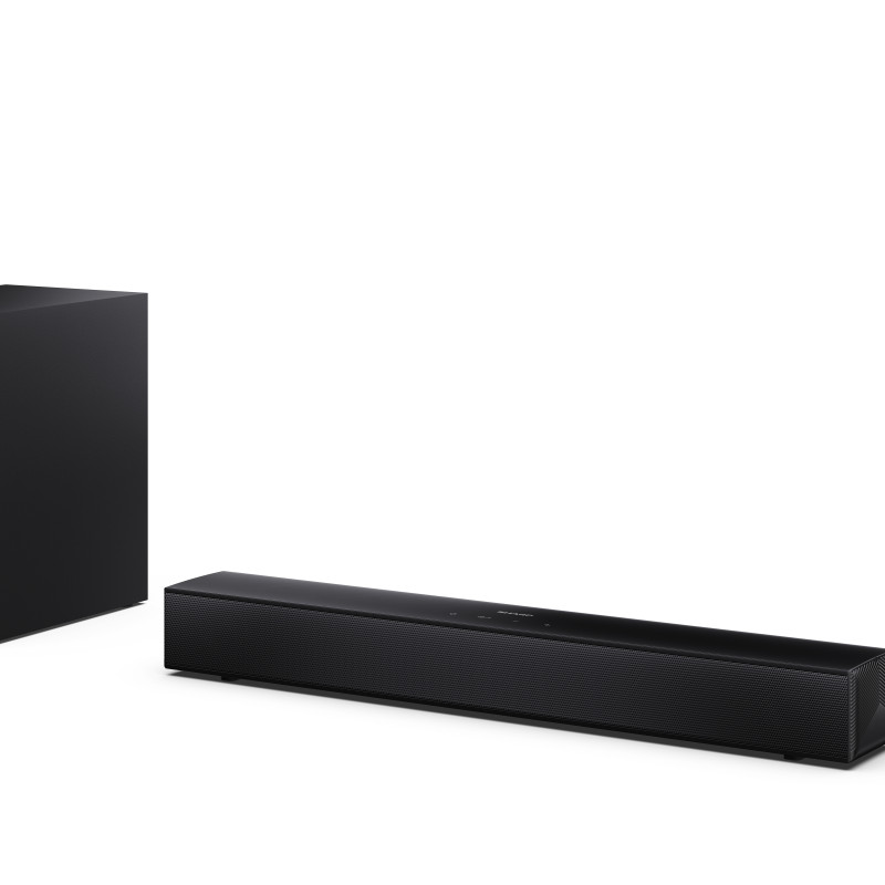 Sharp kompakts 2.1 skaņas josla ar bezvadu zemfrekvences skaļruni | HT-SBW121 | 240 W | Bluetooth | Bezvadu savienojums | Melns