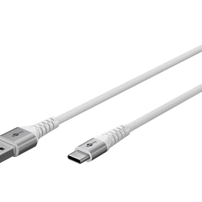 Goobay | USB-C uz USB-A supersoft tekstila kabelis ar metāla spraudņiem | 74530