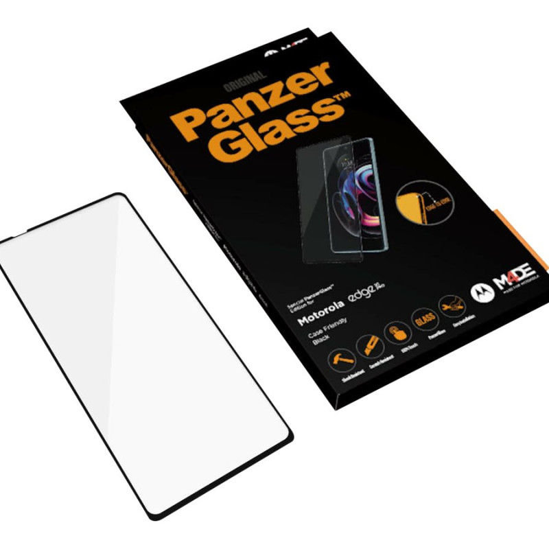 PanzerGlass | Ekrāna aizsargs | Motorola | Edge 20 Pro | Stikls | Melns | Pilna rāmja pārklājums; 100% skāriena saglabāšana; Apaļas malas | Saderīgs ar vāciņiem