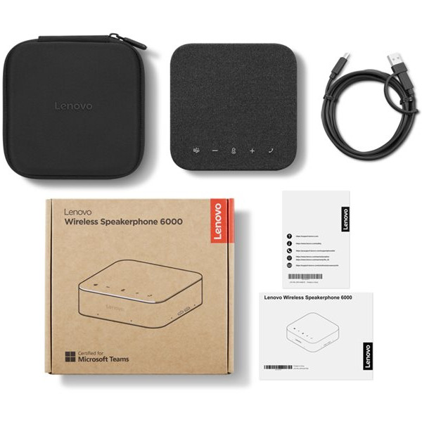 Lenovo | Speakerphone | 6000 | Iebūvēts mikrofonis | Bluetooth | Melns