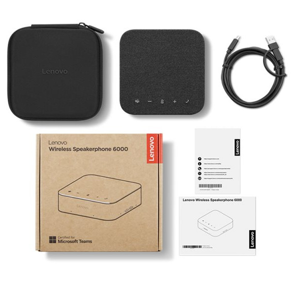 Lenovo | Speakerphone | 6000 | Iebūvēts mikrofonis | Bluetooth | Melns