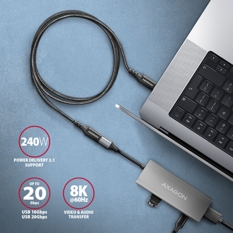 AXAGON | Extension USB 20Gbps Cable | BUCM32-CF15AB | USB Type-C to USB Type-C
