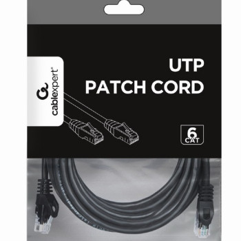 UTP Cat6 | Komunācijas kabelis | PVC AWG 26 (7 x 0.15 mm vads) | Melns | 5 m
