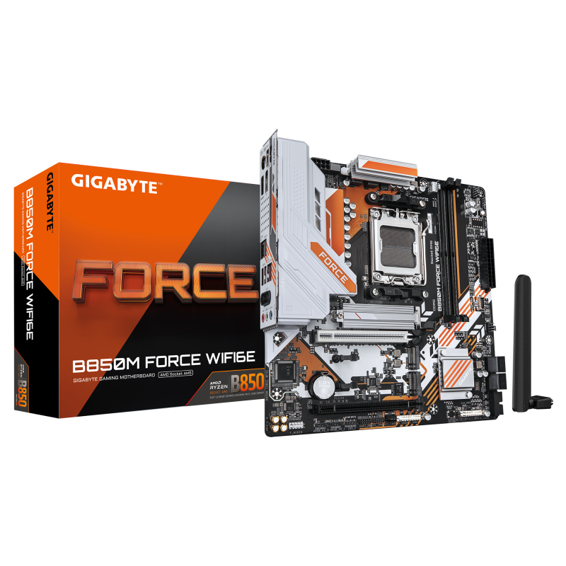 Gigabyte B850M FORCE WIFI6E (rev. 1.0) | Procesoru saime AMD | Procesora ligzda AM5 | DDR5 | Atbalstītie cietā diska interfeisi SATA, M.2 | SATA savienotāju skaits 4