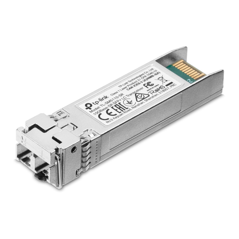 TP-LINK | 10GBase-SR SFP+ LC transīvētājs | TL-SM5110-SR | SFP+ transīvētājs | daudzrežīmu šķiedra | LC/UPC | 10000 Mbit/s | viļņa garums 850 nm | 0 līdz 70