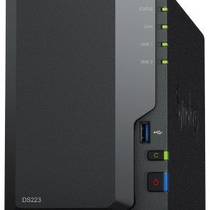 Synology | DS223 | Līdz 2 HDD/SSD ar Hot-Swap | Realtek | RTD1619B | Procesora frekvence 1.7 GHz | 2 GB | DDR4