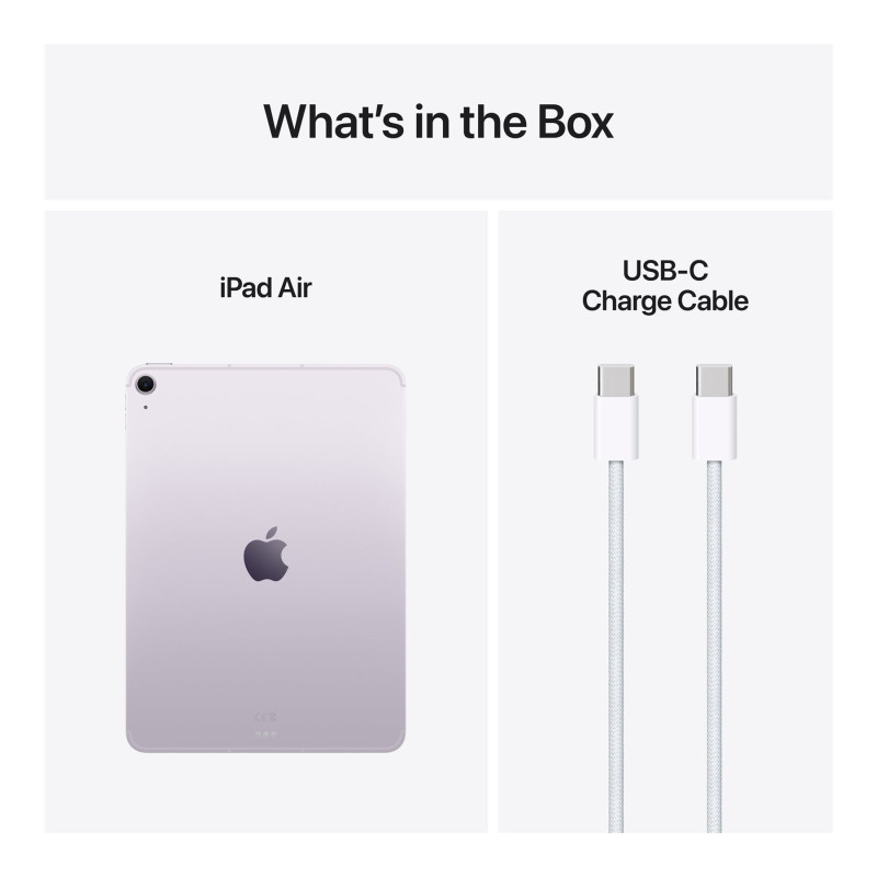 Apple iPad Air | 11 " | Purple | Liquid Retina | 2360 x 1640 pixels | Apple M3 | 512 GB | 5G | Wi-Fi | Front camera | 12 MP | Rear camera | 12 MP | Bluetooth | 5.3 | iOS