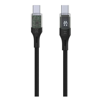 Fixed | USB-C/USB-C kabelis ar displeju, PD atbalsts, 1,2 m, USB 2.0, 100W | FIXDD-CC12-BK