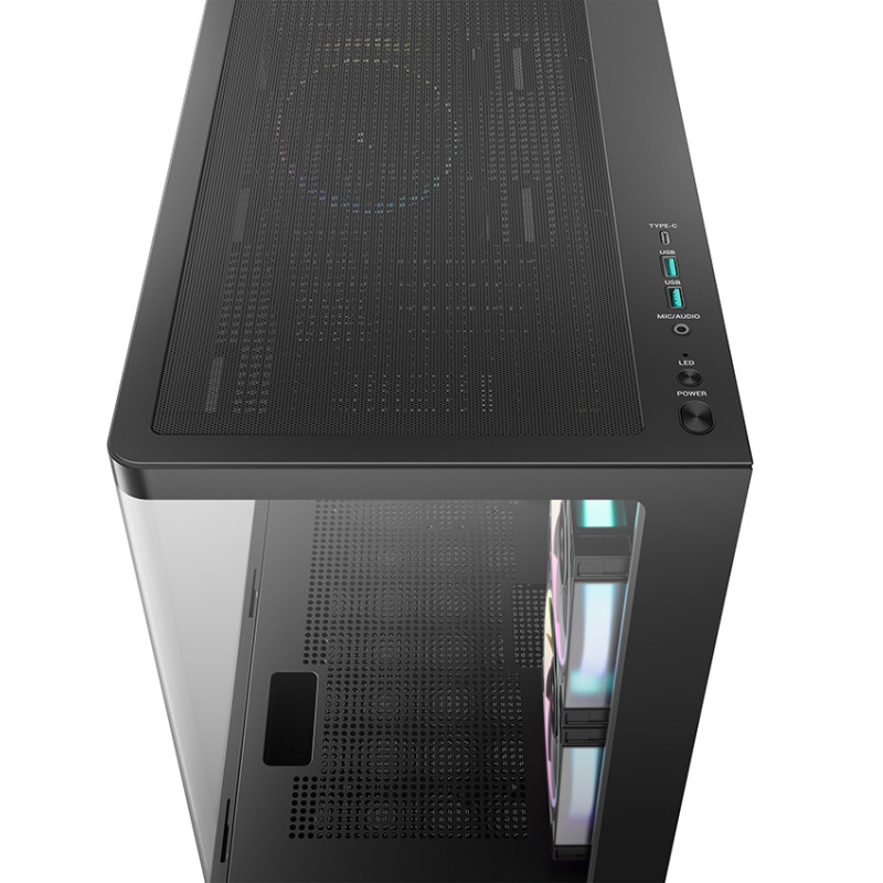 Deepcool korpuss | CG380U 3F | Micro ATX | Melns