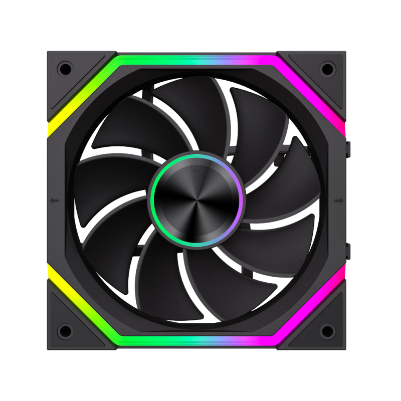 Gamemax FN12A-N2 WL-R | Korpusa ventilators | Melns