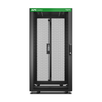 APC Easy Rack 600mm/24U/1000mm, ar jumtu, sānu paneli, riteņiem, kājām un 4 kronšteiniem, bez apakšas, melns | Schneider Electric