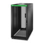 APC Easy Rack 600mm/24U/1000mm, ar jumtu, sānu paneli, riteņiem, kājām un 4 kronšteiniem, bez apakšas, melns | Schneider Electric