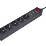 EnerGenie | Pārsprieguma aizsardzība SPG5-C-10/ 3 m/ 5 kontaktligzdas/ Melna