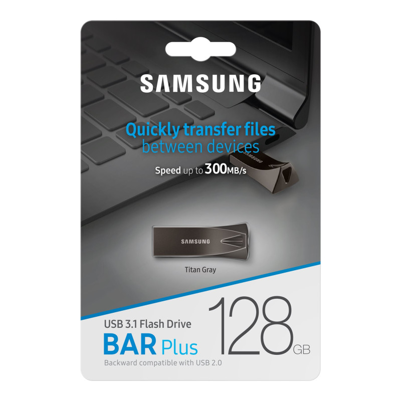Samsung | BAR Plus | MUF-128BE4/APC | 128 GB | USB 3.1 | Grey