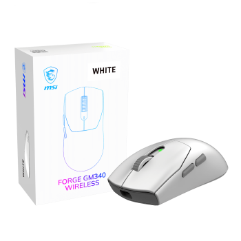 MSI Gaming pele | FORGE GM340 WIRELESS | Bezvadu | 2.4 GHz, Bluetooth, USB | Balta