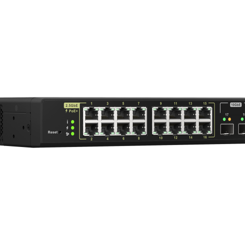 QNAP | 16 ports 2.5GbE RJ45 with PoE 802.3at (30W), 2 ports 10GbE SFP+, 2 ports 10GbE RJ45 with PoE 802.3bt (90W) | QSW-M2116P-2T2S | Web managed | Rackmountable | Power supply type Internal