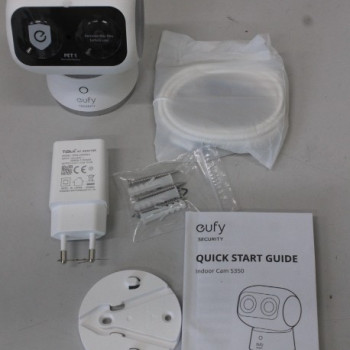 IZPĀRDOŠANA. Anker Eufy Security Indoor Cam S350, Balta | Anker Eufy Security Indoor Camera | S350 | 24 mēn. | Galda | Platleņķa objektīvs | Micro SD, maks. 128GB | ATPAKOTNĒ, TRŪKST POZICIONĒŠANAS UZLĪME