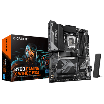 Gigabyte B760 G X WF6E GEN5 | Procesoru sērija Intel | Procesora ligzda LGA1700 | DDR5 | Atbalstītie cietā diska interfeisi M.2, SATA | SATA savienotāju skaits 4