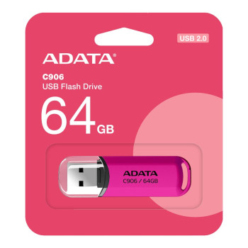 ADATA | USB zibatmiņa | C906 | 64 GB | USB 2.0 | Rozā