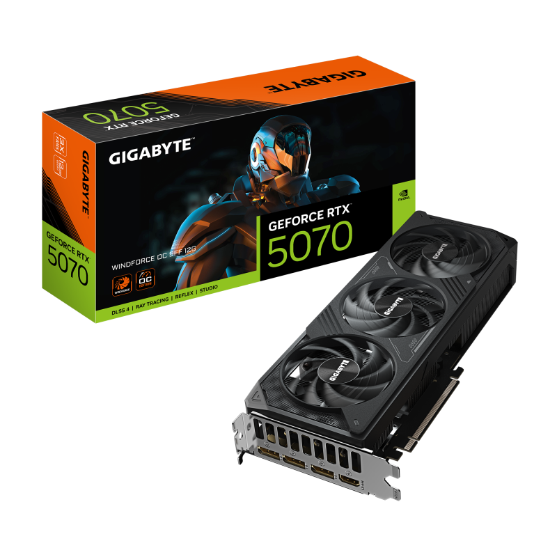 Gigabyte GeForce RTX 5070 WINDFORCE OC SFF 12G | NVIDIA | 12 GB | GeForce RTX 5070 | HDMI portu skaits 1 | PCI-E 5.0