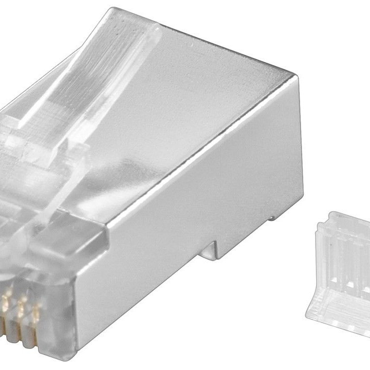 Goobay 68079 RJ45 spraudnis, CAT 5e STP aizsargāts, caurspīdīgs