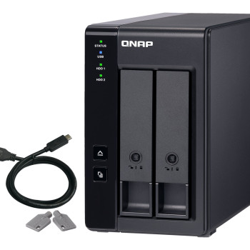 QNAP 2 disku USB Type-C tiešais pievienojums ar aparatūras RAID | TR-002 | Micro | 6 GB | Melns