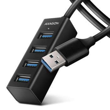 AXAGON Miniatūrs metāla četru portu USB 3.2 Gen 1 koncentrators | HUE-M1AL