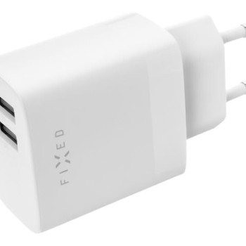 FIXED divu USB ceļojumu lādētājs 17W, balts | Fixed