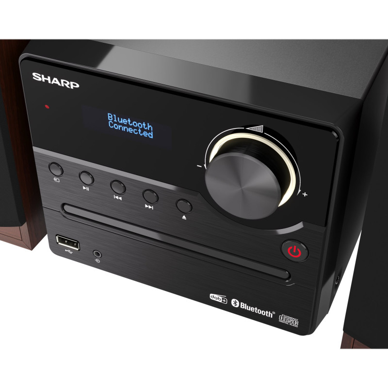 Sharp | Hi-Fi mikrosistēma | XL-B517D(BR) | Brūns | USB ports | AUX ieeja | Bluetooth | CD atskaņotājs | FM radio | Bezvadu savienojums