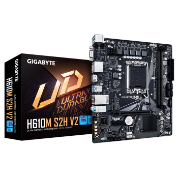 Gigabyte | H610M S2H V2 1.0 | Procesoru saime Intel | Procesora ligzda LGA1700 | DDR5 DIMM | Cieto disku saskarnes M.2, SATA | SATA savienotāju skaits 4