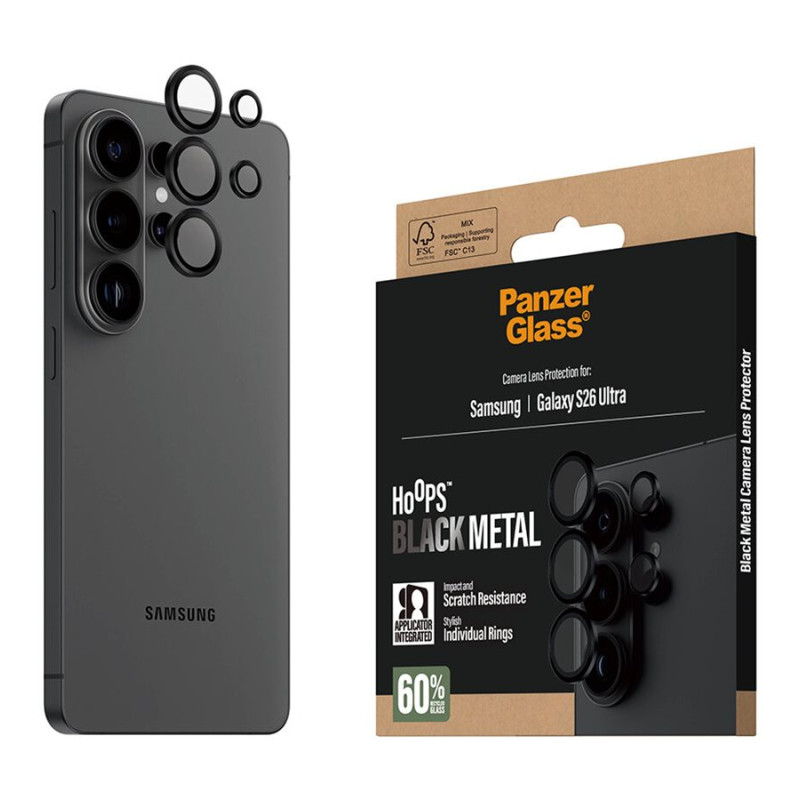 PanzerGlass Hoops kameras objektīva aizsargs melns Samsung New Galaxy S26 Ultra | PanzerGlass