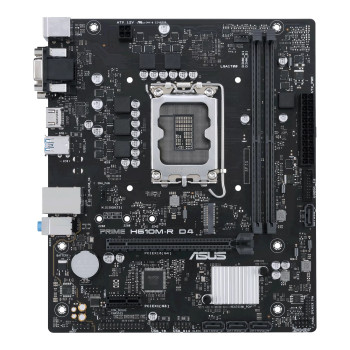 Asus | PRIME H610M-R D4-SI | Procesora saime Intel | Procesora ligzda LGA1700 | DDR4 DIMM | Atmiņas sloti 2 | Atbalstītie cieto disku interfeisi SATA, M.2 | SATA savienotāji 4 | Čipsets Intel H610 | Mic-ATX