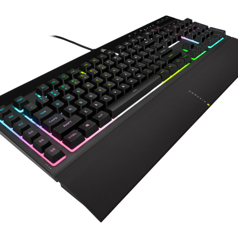 Corsair | Rubber Dome | Spēļu klaviatūra | K55 RGB PRO XT | Spēļu klaviatūra | Ar vadu | RGB LED apgaismojums | US | Melna