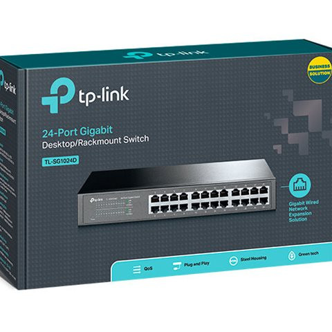 TP-LINK | Switch | TL-SG1024D | Nepārvaldāms | Galda/Rack uzstādāms | Gigabit Ethernet (vara) portu skaits 24 | 36 mēneši