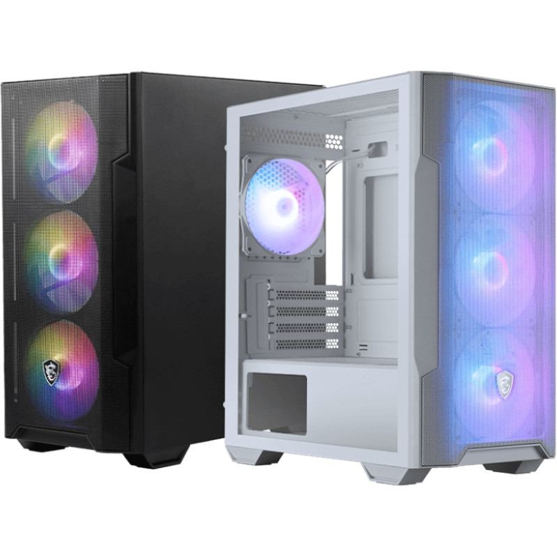 MSI PC korpuss | MAG FORGE M100R | Sānu logs | Balts | Micro ATX tornis | ATX