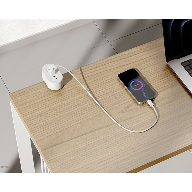 Neomounts | Galda rozete ar skavu un USB-C un USB-A portiem - Ātrā uzlāde | DS22-840WH6