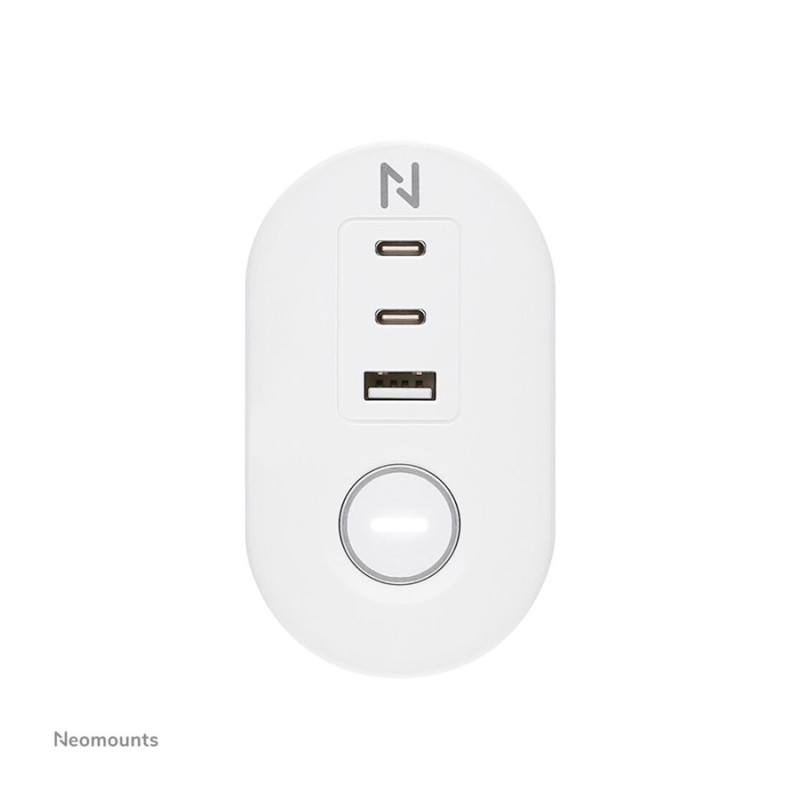 Neomounts | Galda rozete ar skavu un USB-C un USB-A portiem - Ātrā uzlāde | DS22-840WH6